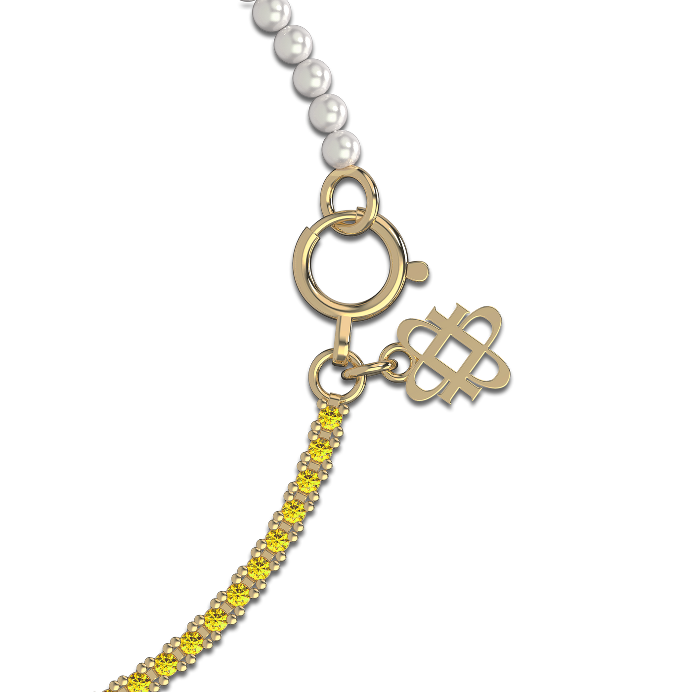 Fusion Diamant Perlen Armband