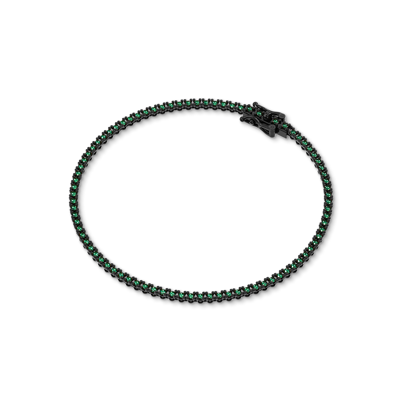 Classic Green Diamond Tennis Bracelet, 1.5mm