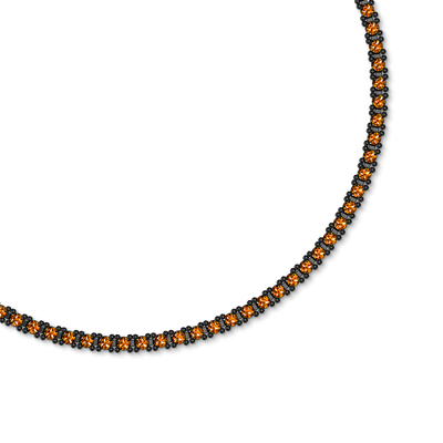 Klassisches orangefarbenes Diamant-Tennisarmband, 1,5 mm
