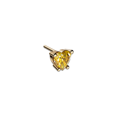 Boucle d'oreille solitaire diamant taille cœur, 0,5 ct