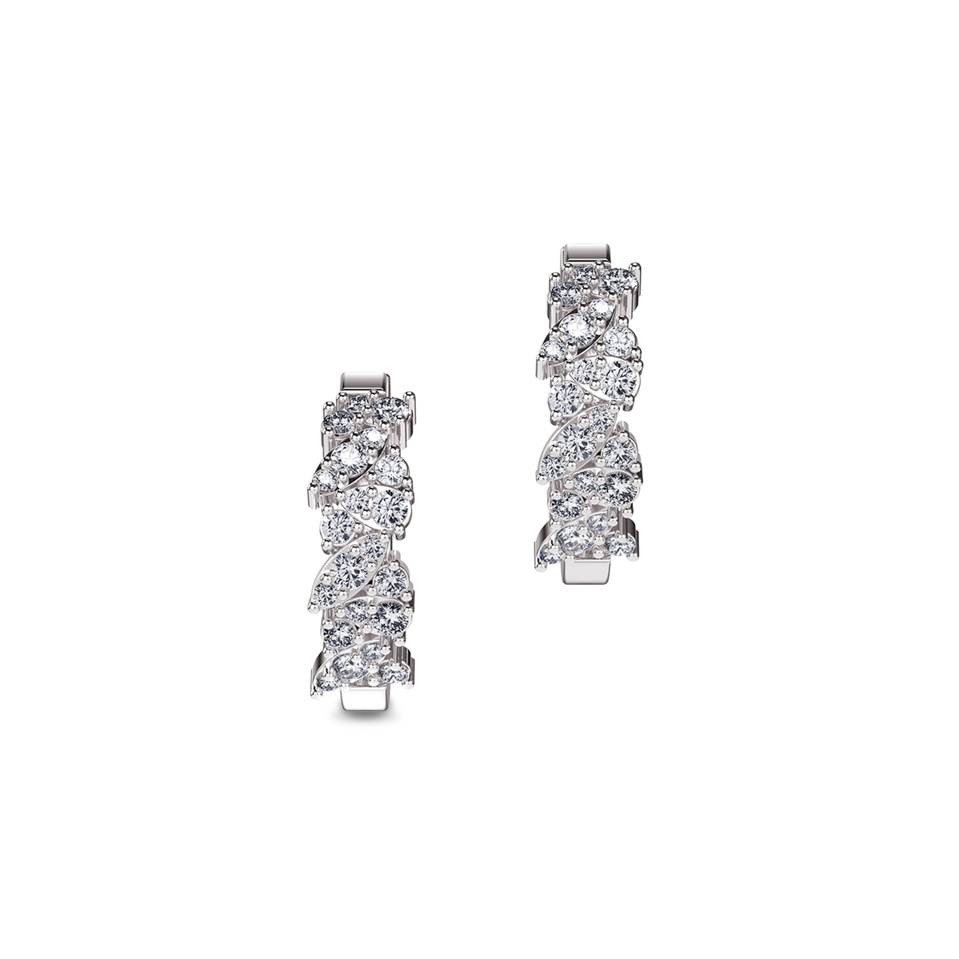 Cluster Diamond Hoop Earrings