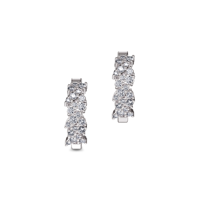 Cluster Diamond Hoop Earrings