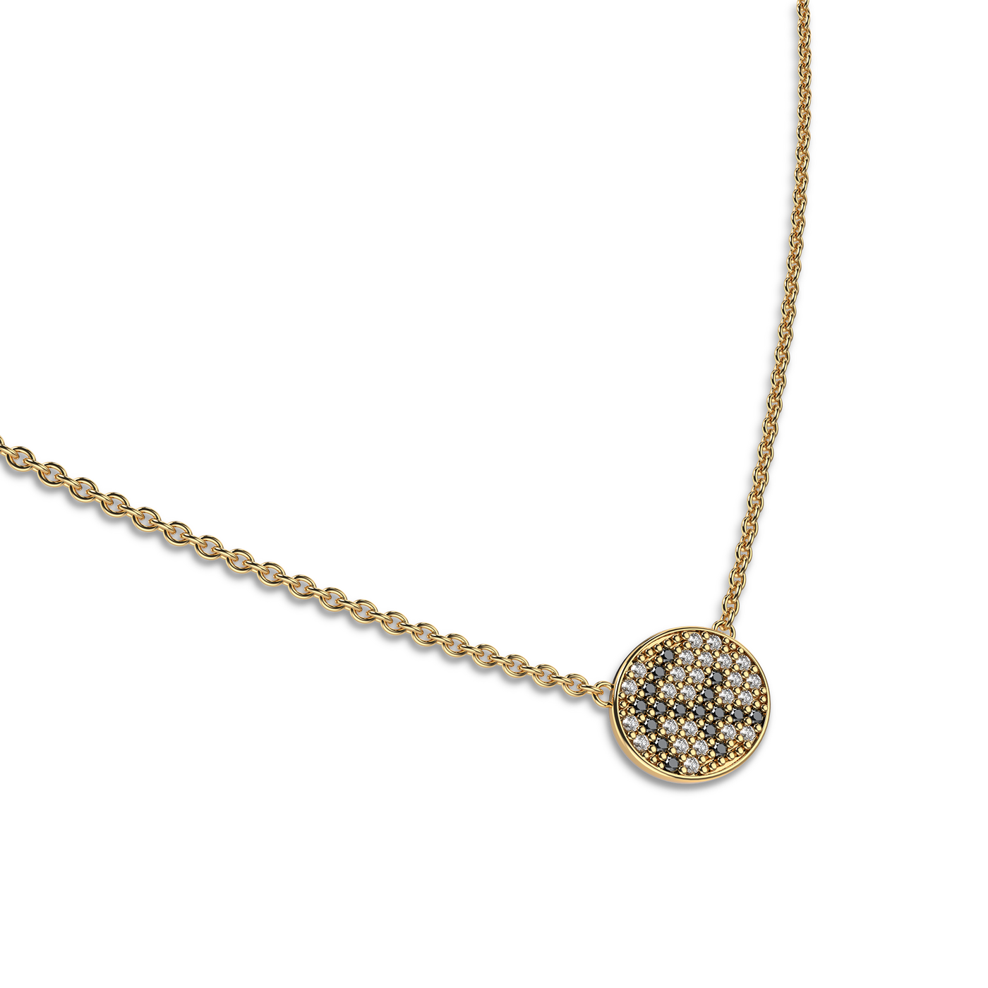 Mélange-Halskette mit Diamanten im Schütze-Design