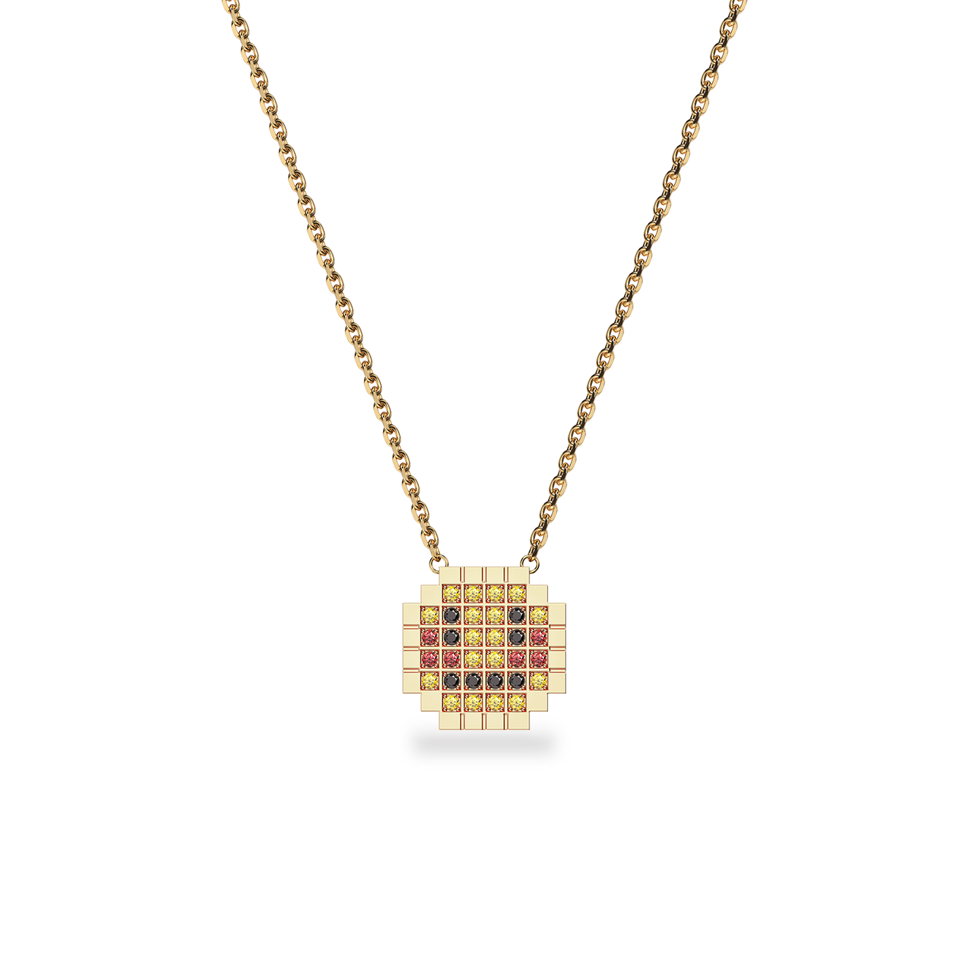 Melange-Emoji-Diamanthalerkette