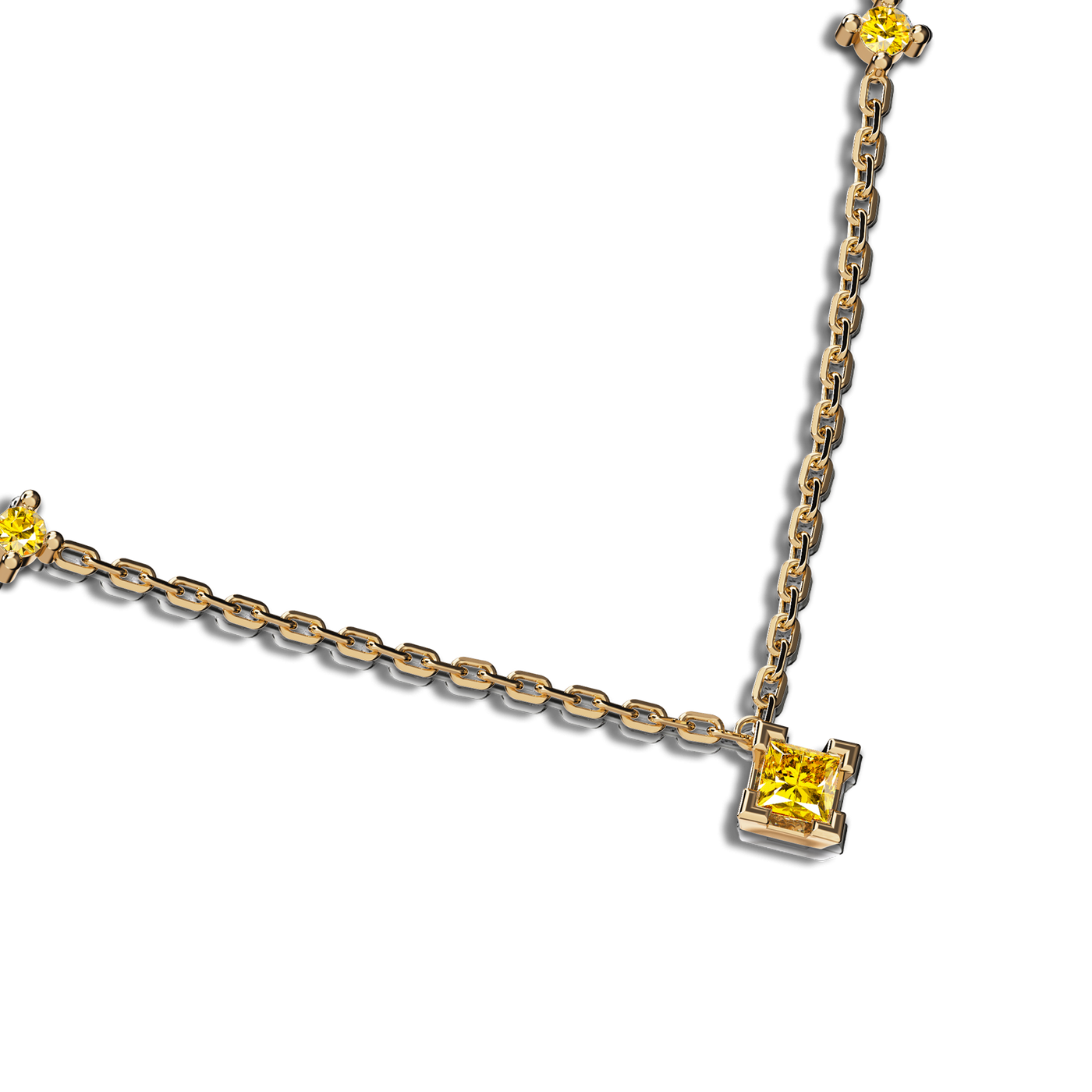 Klassische Diamantkette im Prinzessschliff