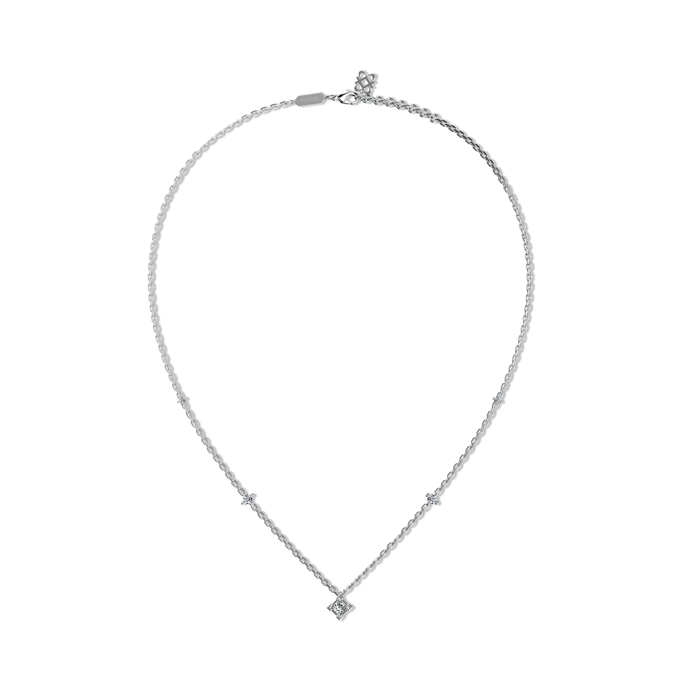 Classic Princess Cut Diamond Necklace