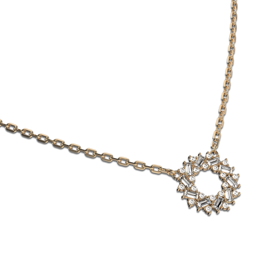Cluster Baguettes Diamant Halskette