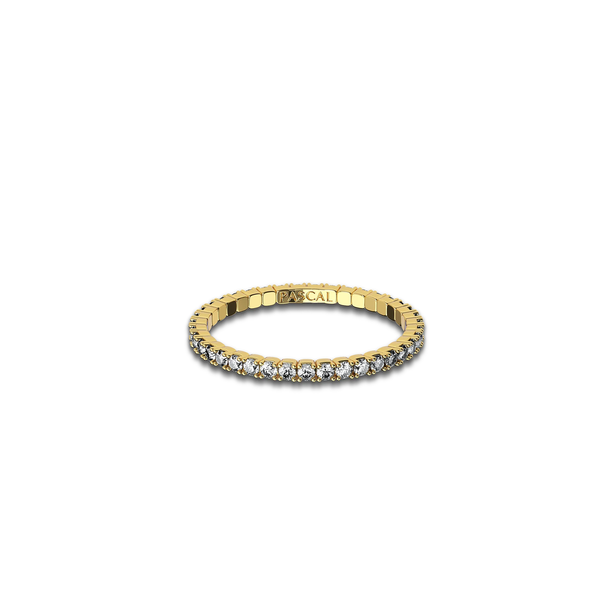 Classic Diamond Tennis Promise Ring yellow gold sparkling white diamonds#color_18k-yellow-gold-vermeil-white-diamonds