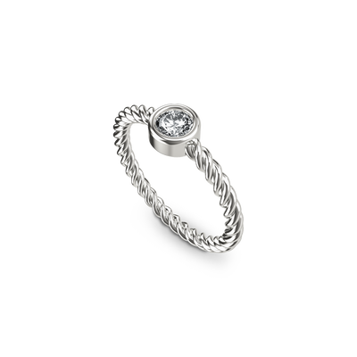 Twine Bezel Diamond Ring