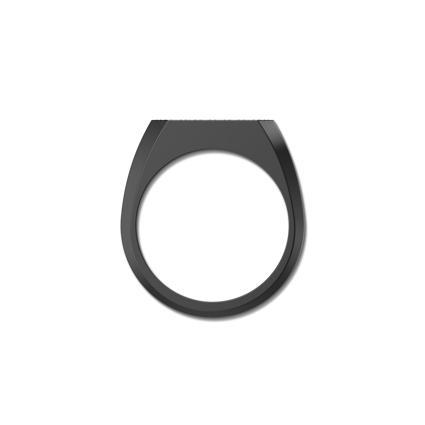 Octagonal Black Diamond Signet Ring