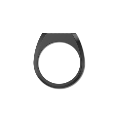 Octagonal Black Diamond Signet Ring