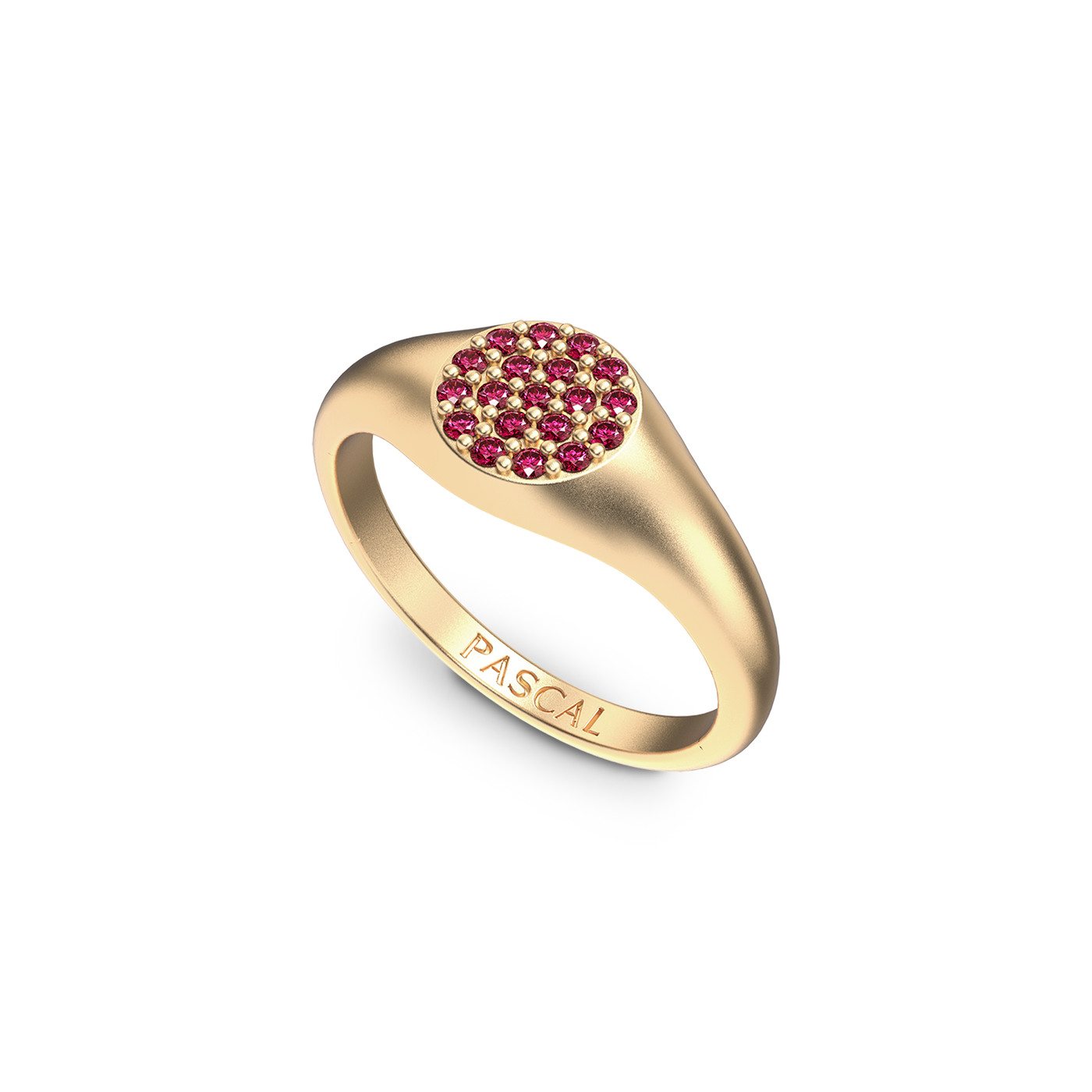Mini Disc Gemstone Pinky Ring
