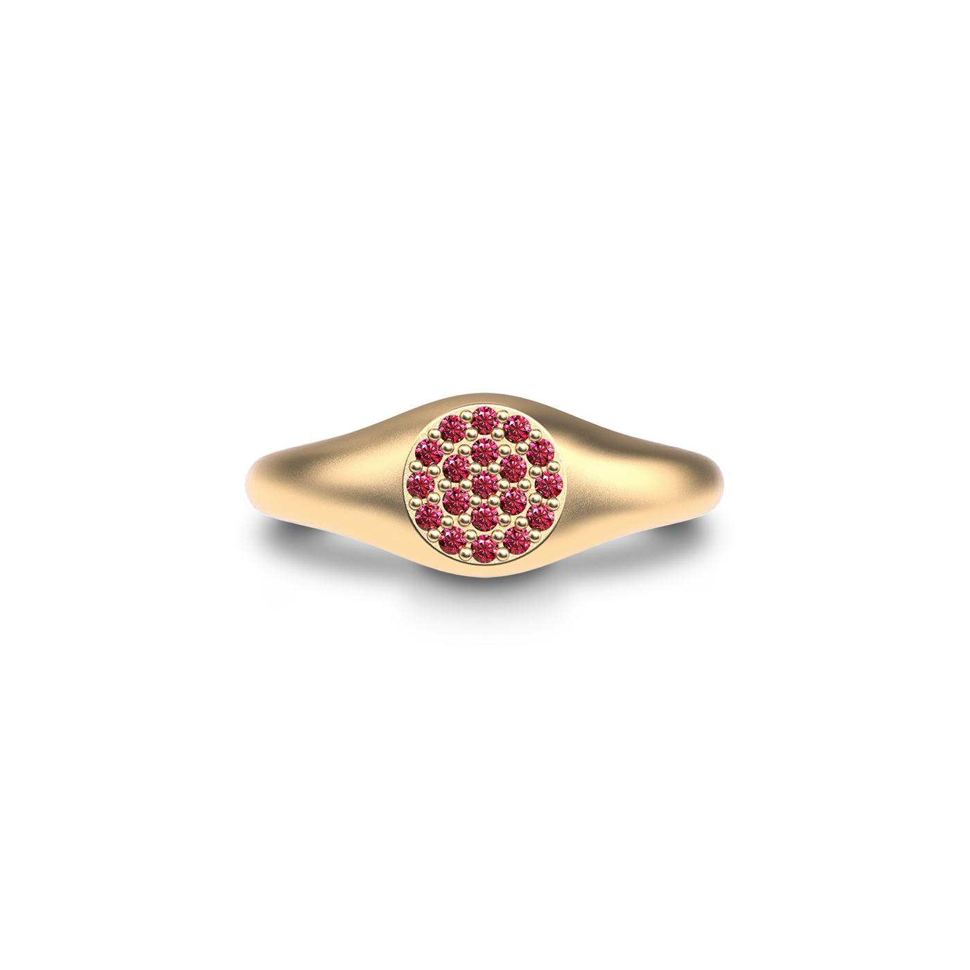 Mini Disc Gemstone Pinky Ring