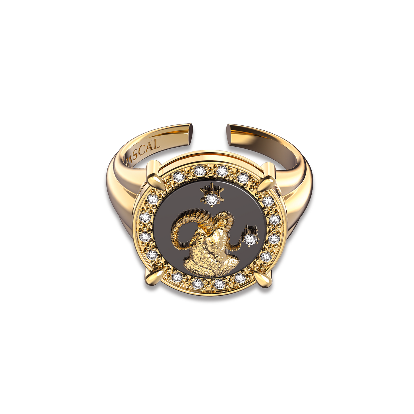 Aries Agate Diamond Ring