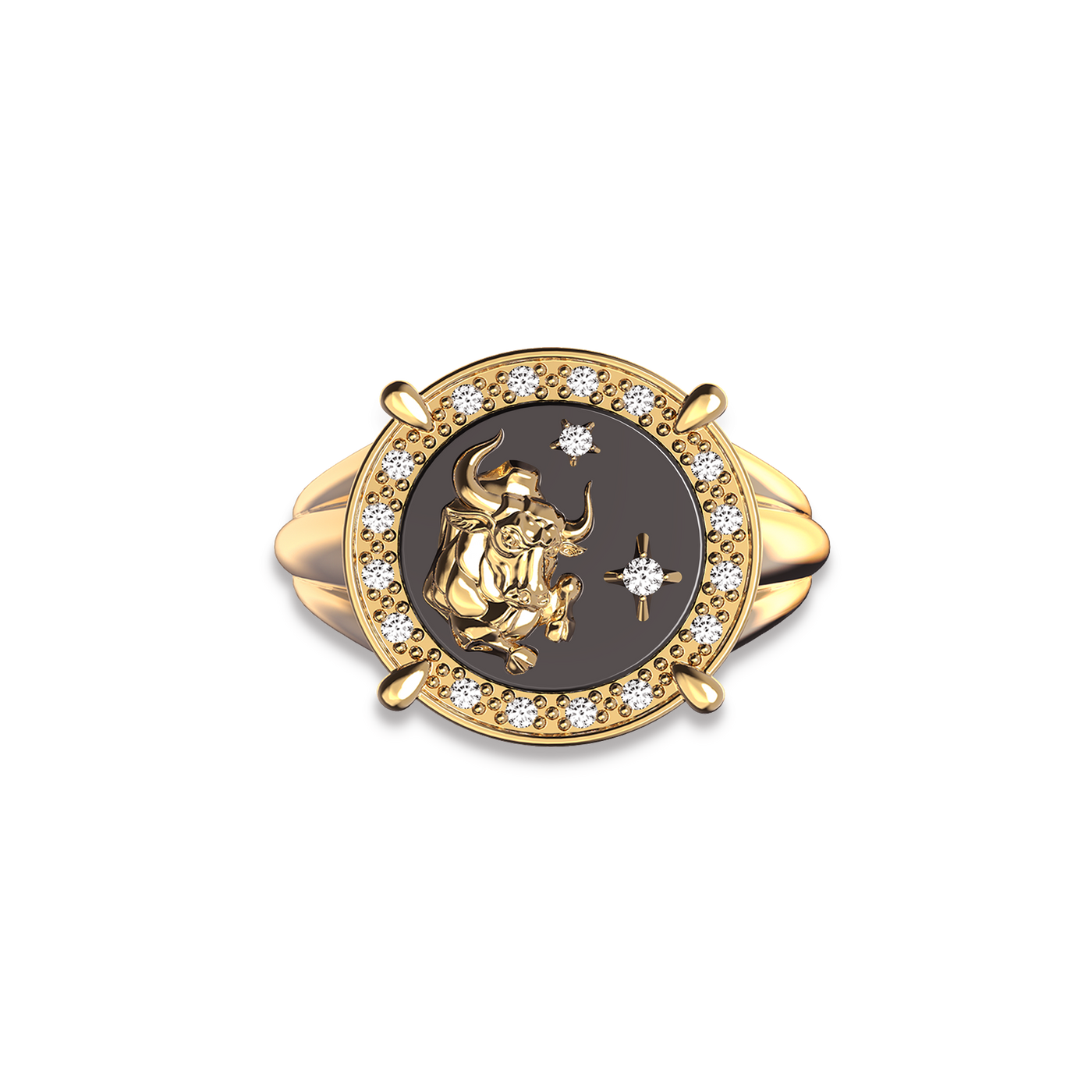 Taurus Agate Diamond Ring