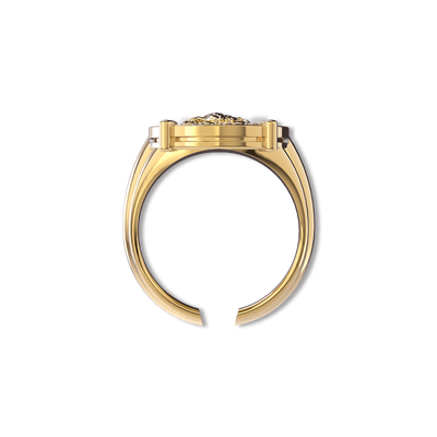 Cancer Agate Diamond Ring