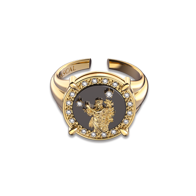 Virgo Agate Diamond Ring