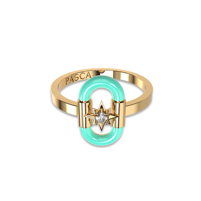 Anello smaltato Element Party con diamante