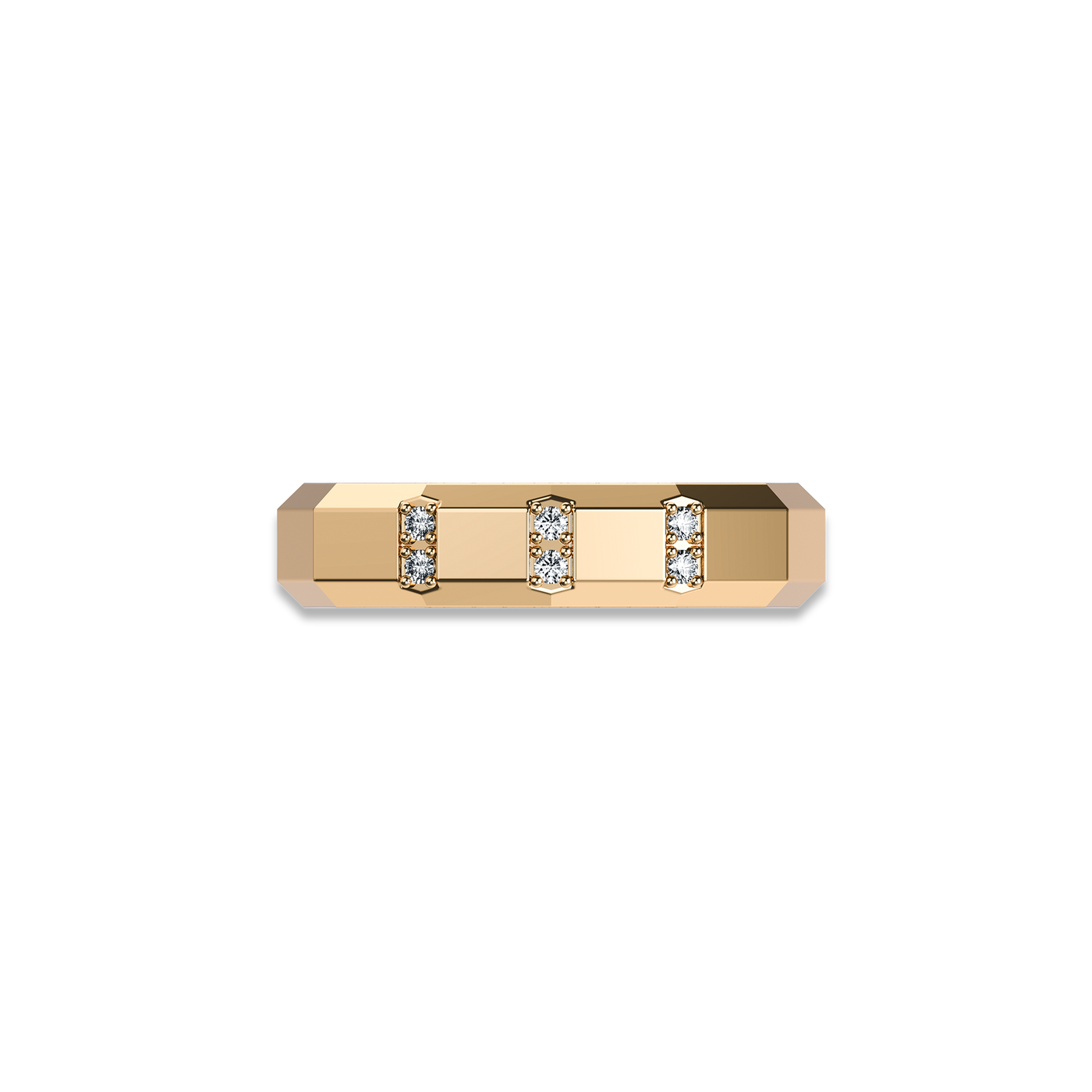 Faceted Band Diamond Ring