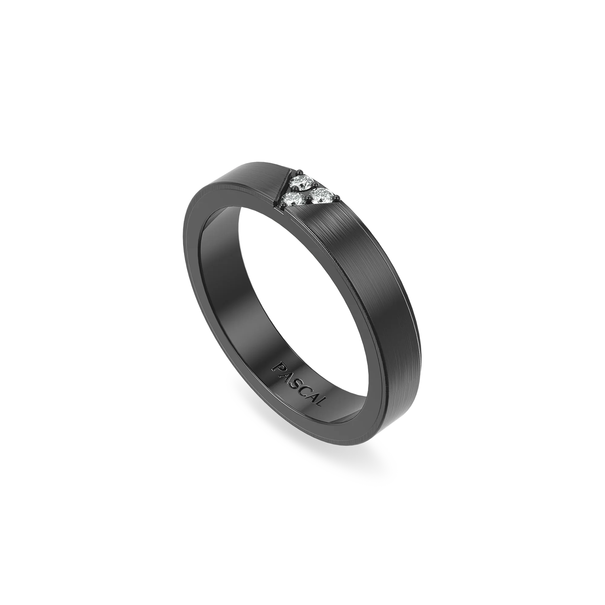 Black Titanium Trinity Promise Band with modern minimalist style