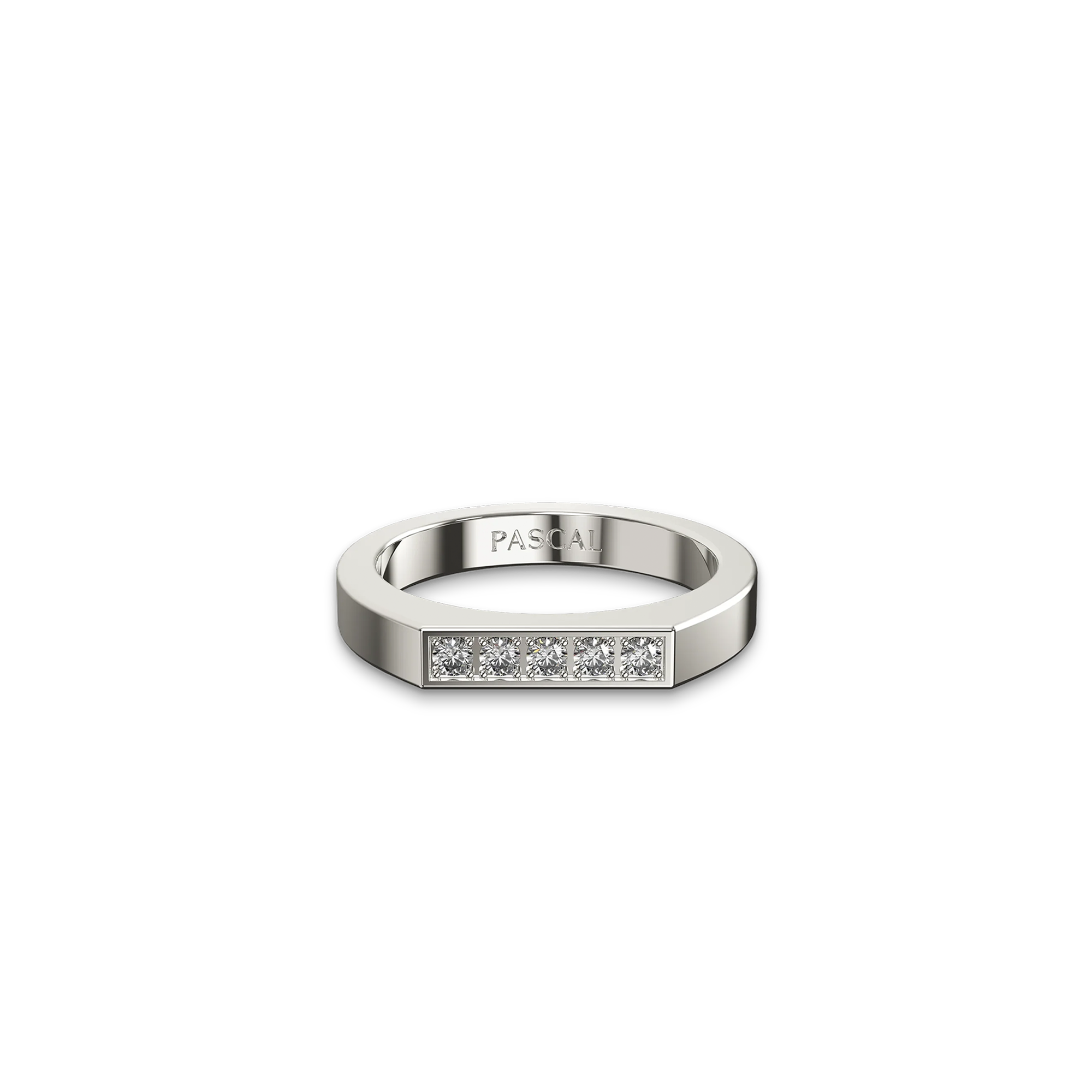 Geo Signet Pave Diamond Promise Ring in white gold for refined style#color_18k-white-gold-vermeil-white-diamonds