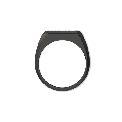 Octagon Pave Diamond Signet Ring