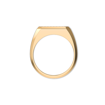 Octagon Pave Diamond Signet Ring