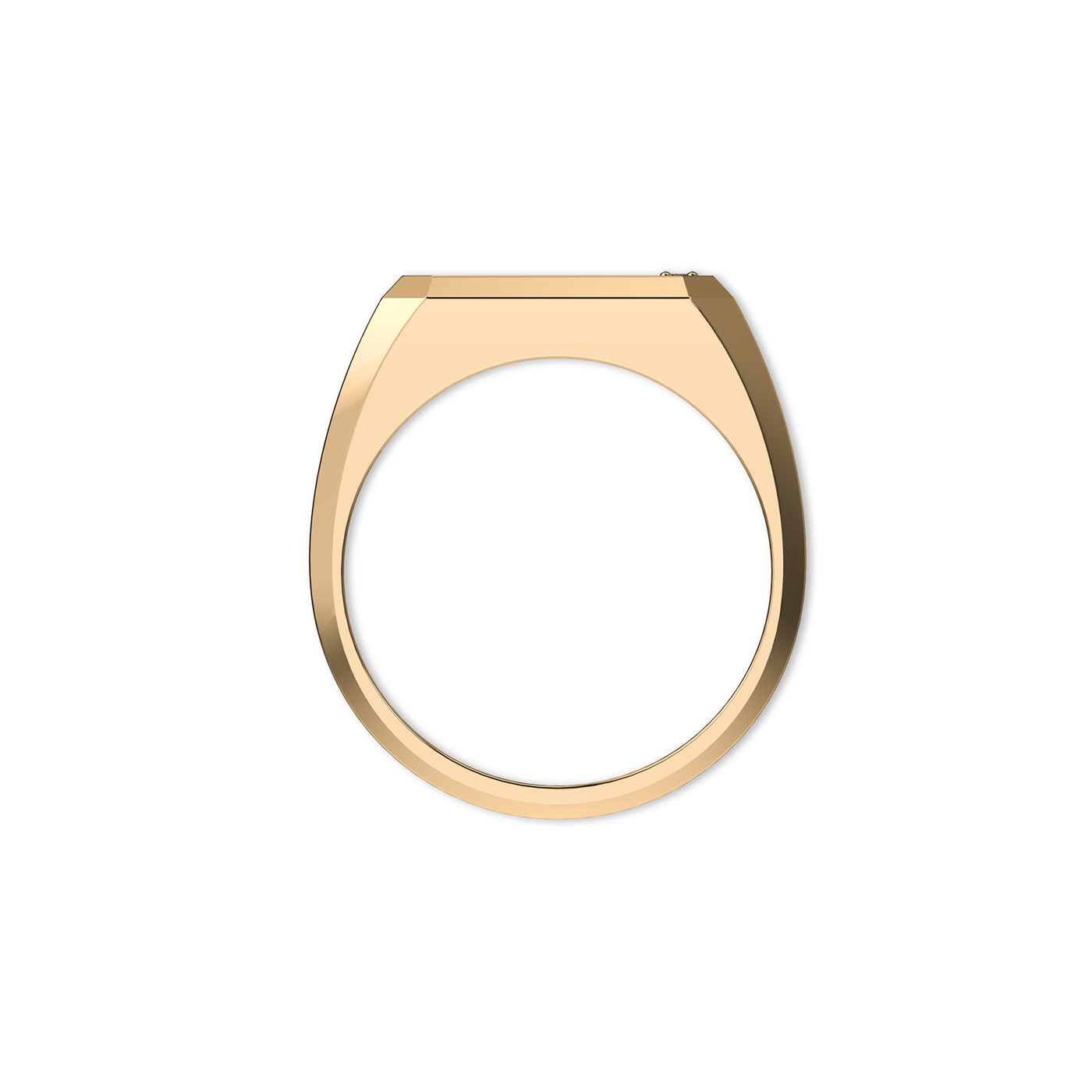 Octagon Solitaire Diamond Signet Ring