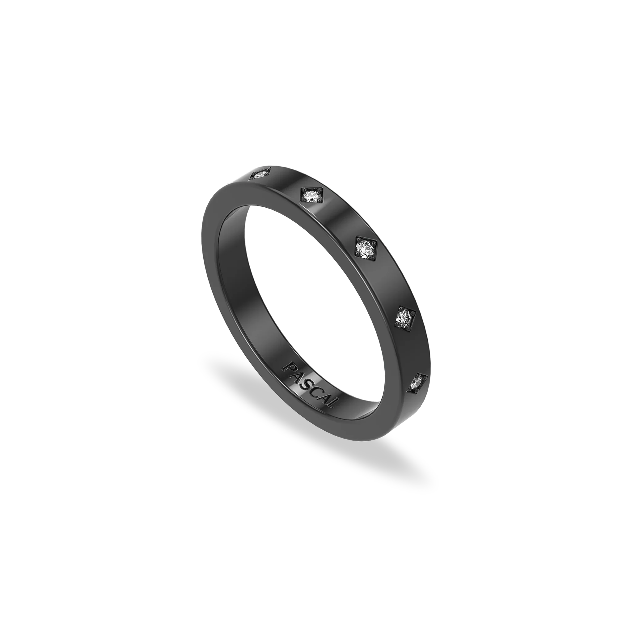 Black Gold Seven Stone Promise Ring for modern everyday wear