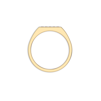 Geo Pavé Gemstone Signet Ring