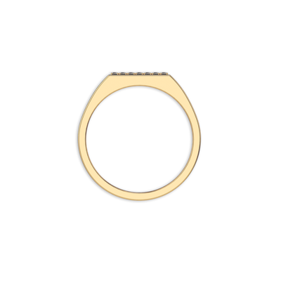 Geo Pavé Gemstone Signet Diamond Ring