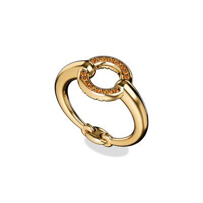 'Horsebit' Gemstone Halo Ring