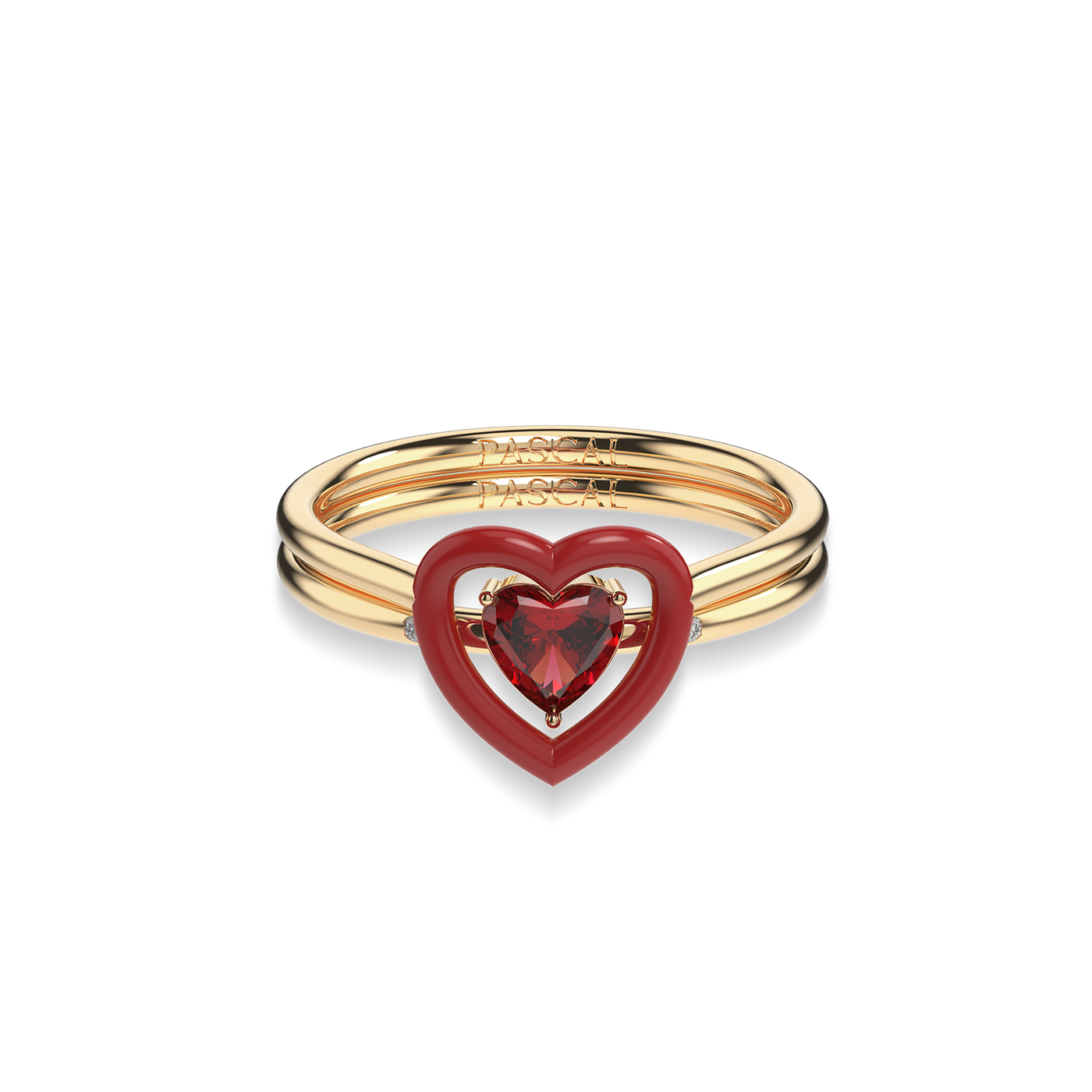 Heart Enamel Promise Ring Set