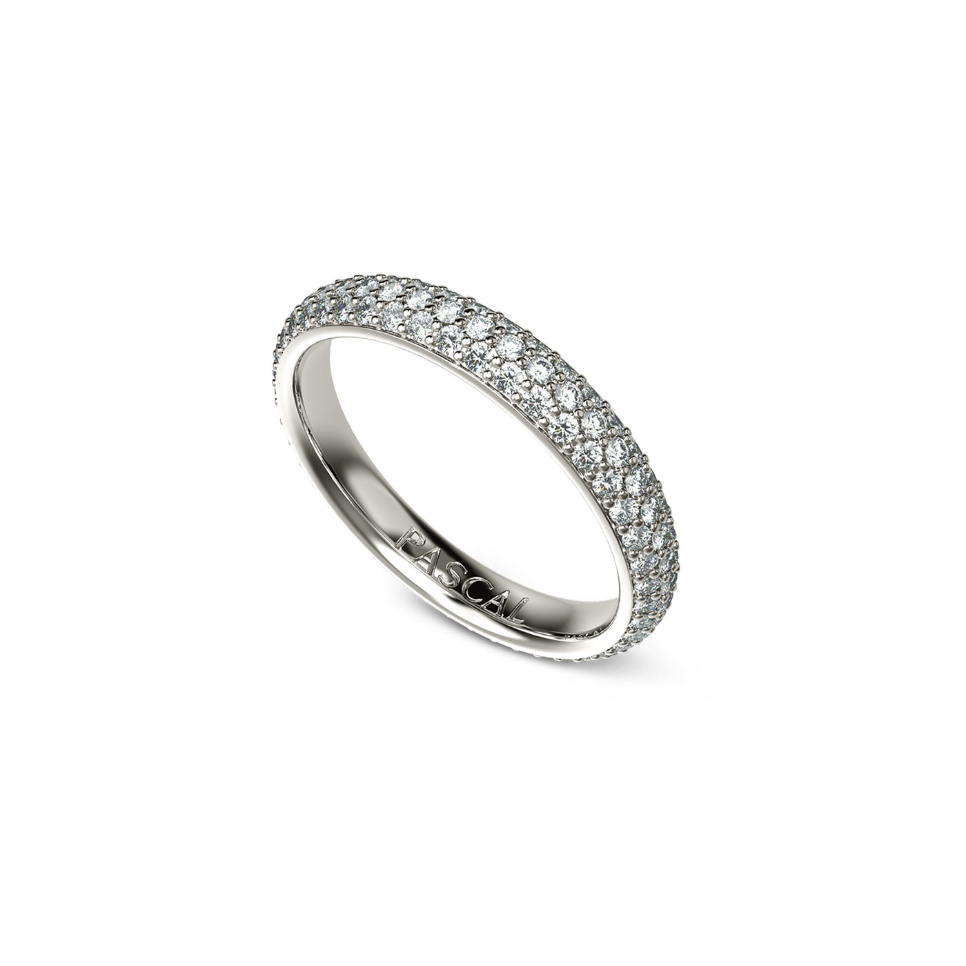 Klassischer zweireihiger Eternity-Ring mit Diamanten