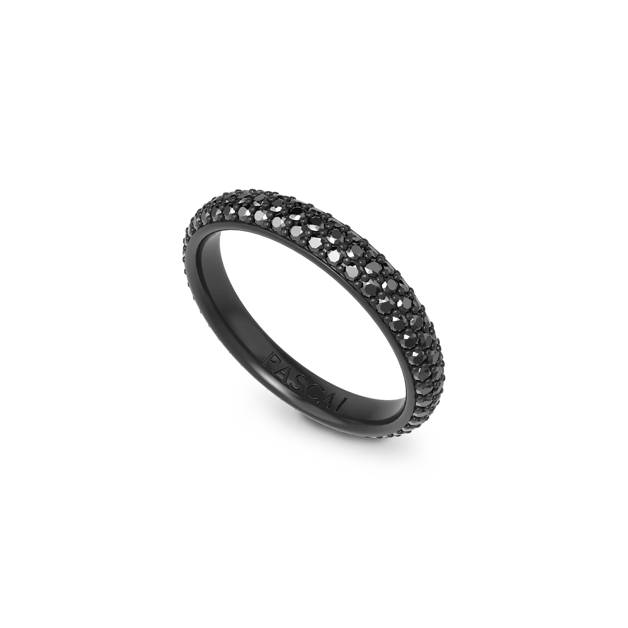 Black Titanium Eternity Diamond Promise Ring sleek modern design