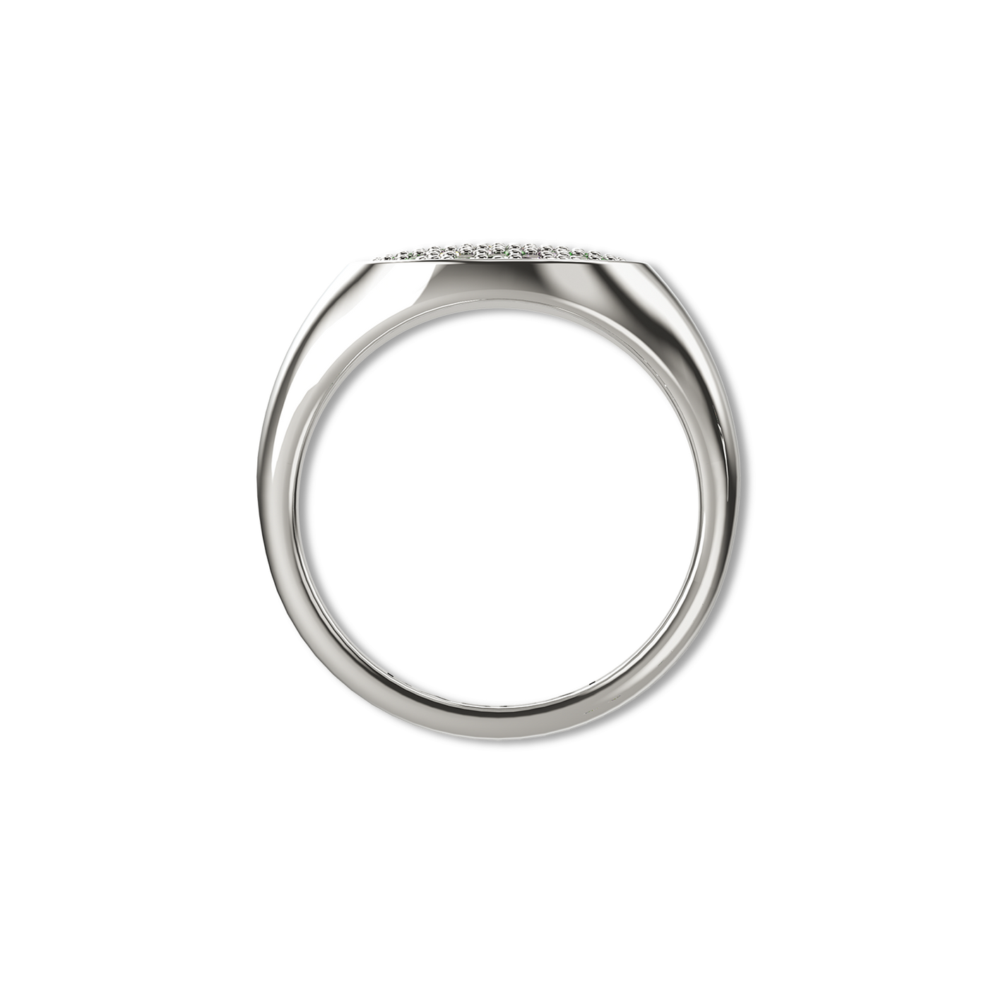 Disc Diamond Signet Ring
