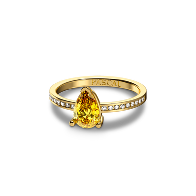 Solitär-Eternity-Ring mit Diamanten im Birnenschliff
