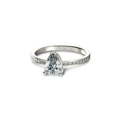 Solitaire Pear Cut Diamond Eternity Ring
