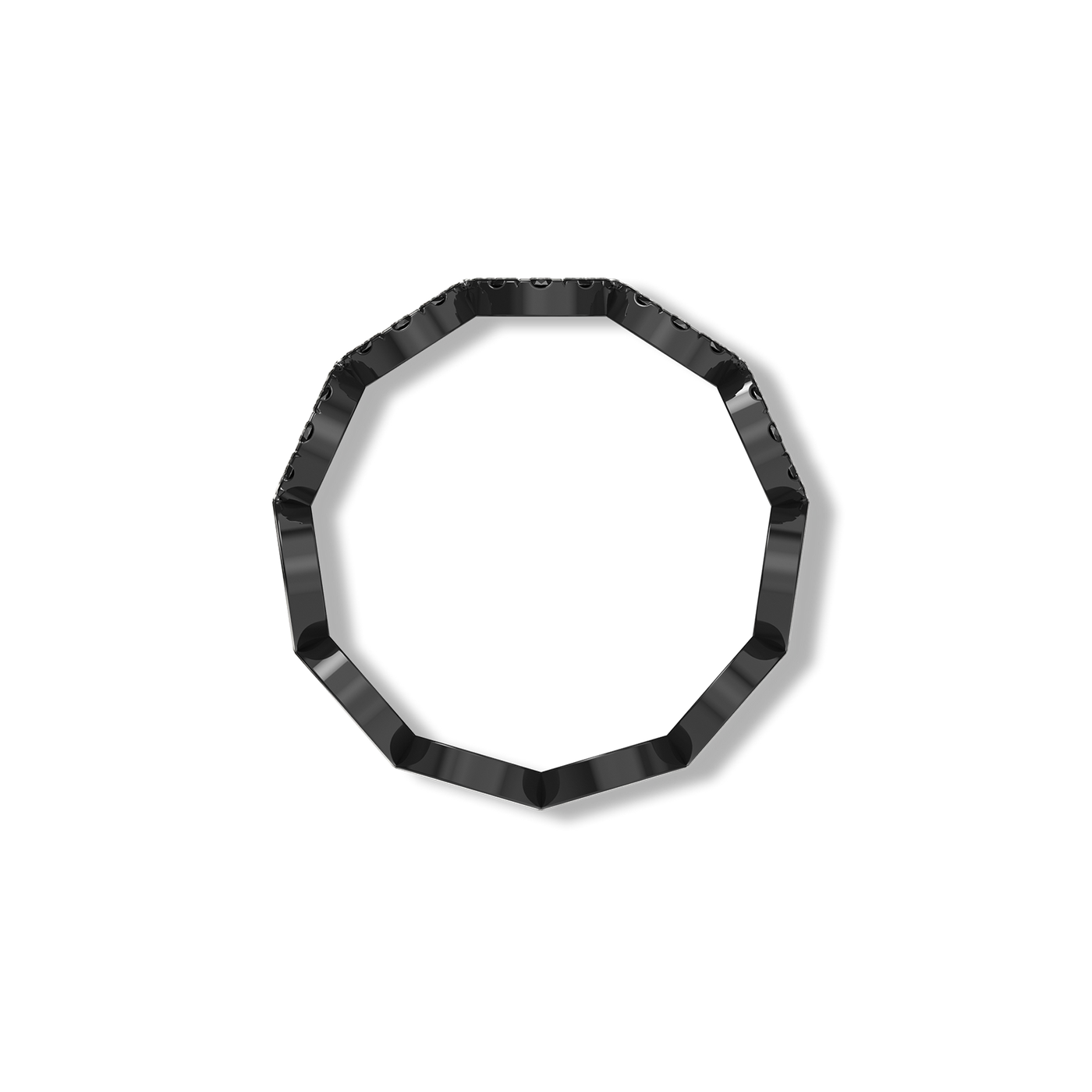Centric Circular Black Diamond Ring