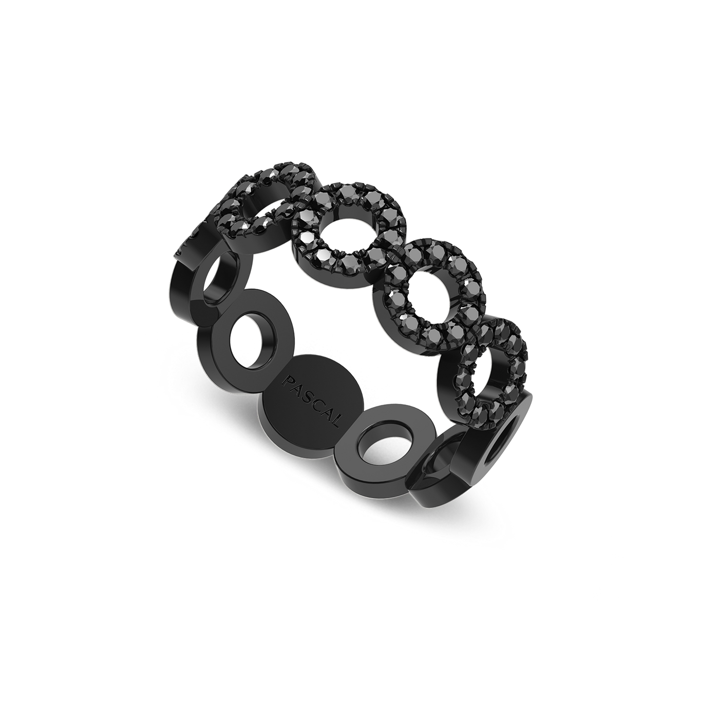 Anillo circular de diamante negro Centric