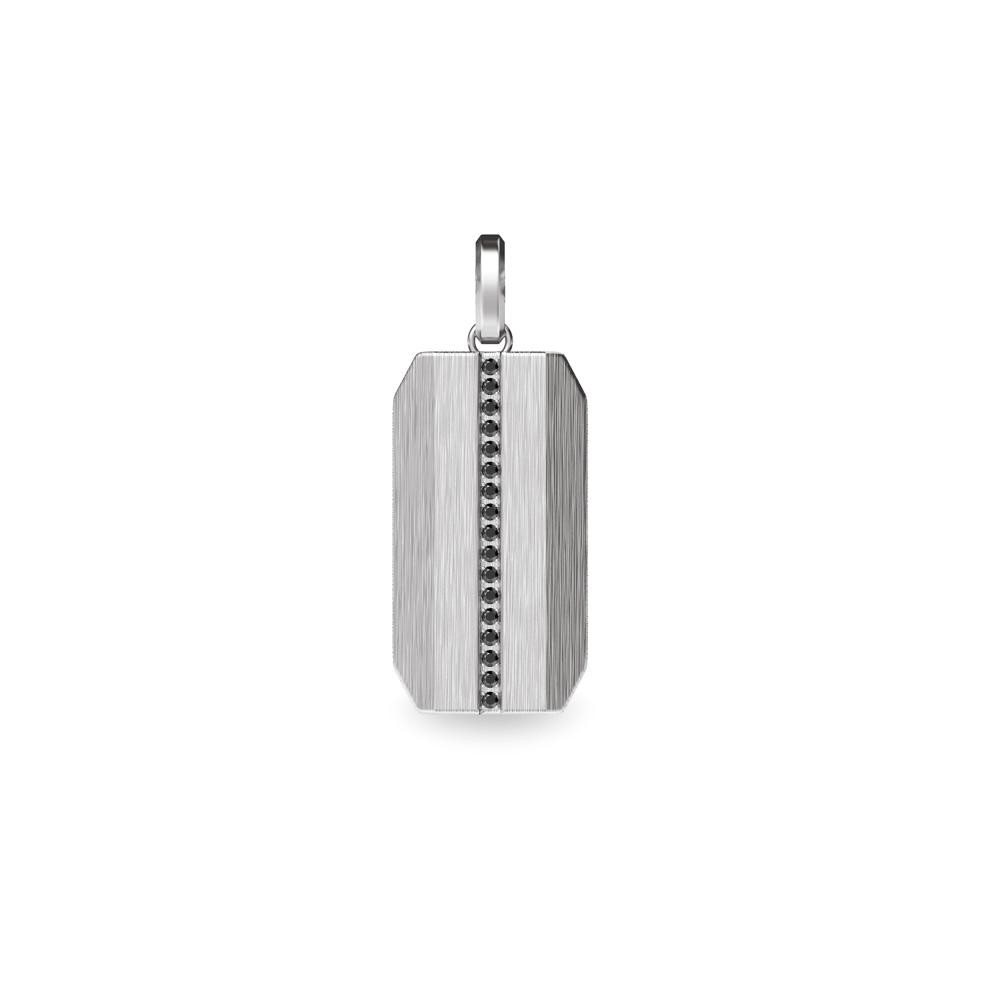 Linear Dog Tag Pendant, Black Diamond - PASCAL