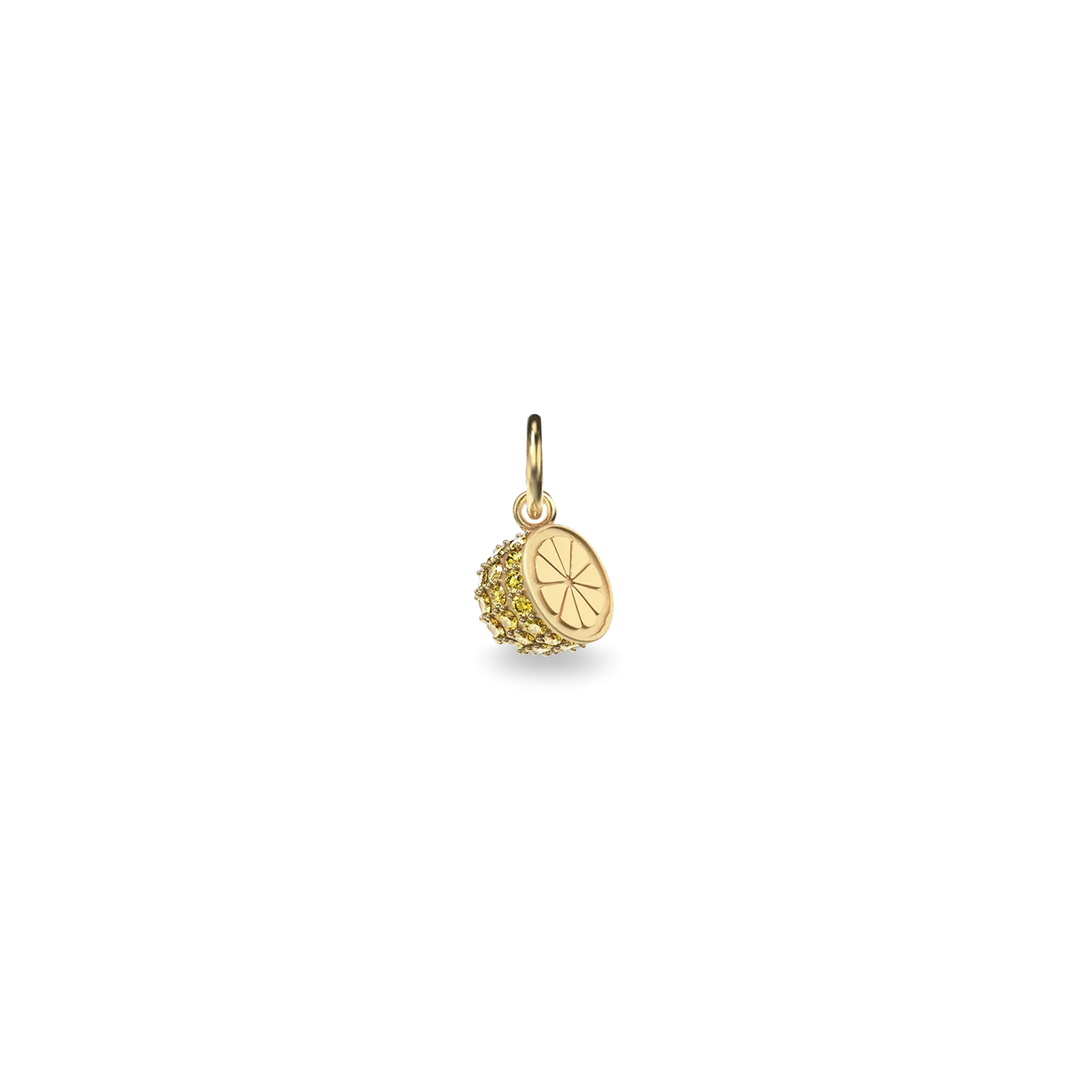 Natural Wonder Half Lemon Charm, Yellow Diamond Pavé - PASCAL#color_18k-yellow-gold-vermeil-yellow-diamond