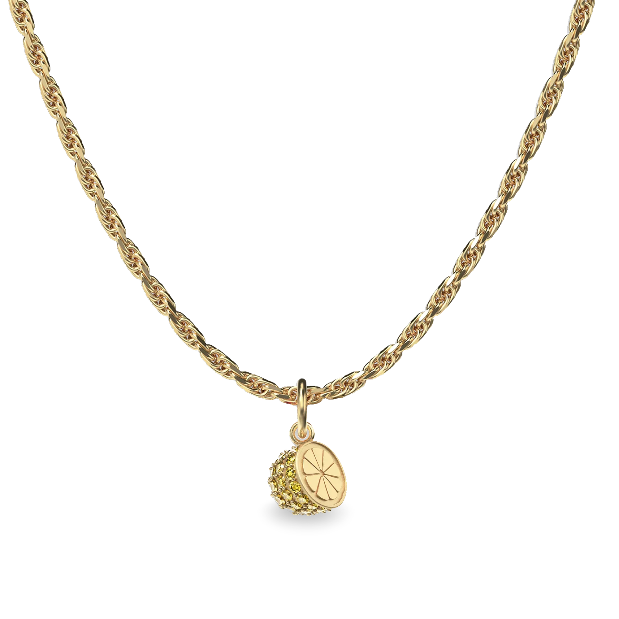 Natural Wonder Half Lemon Charm, Yellow Diamond Pavé - PASCAL#color_18k-yellow-gold-vermeil-yellow-diamond