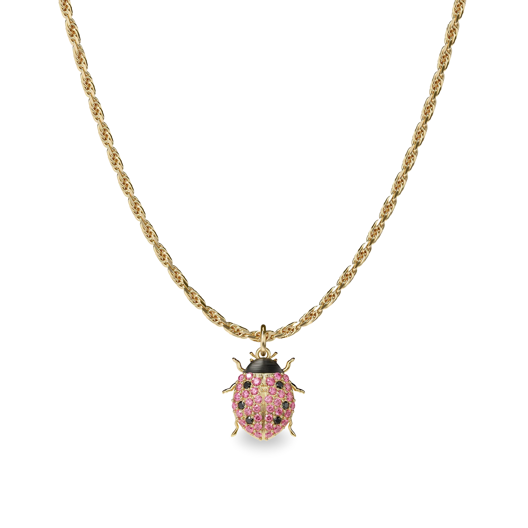 Natural Wonder Lady Bug Charm, Pink Diamond Pavé - PASCAL