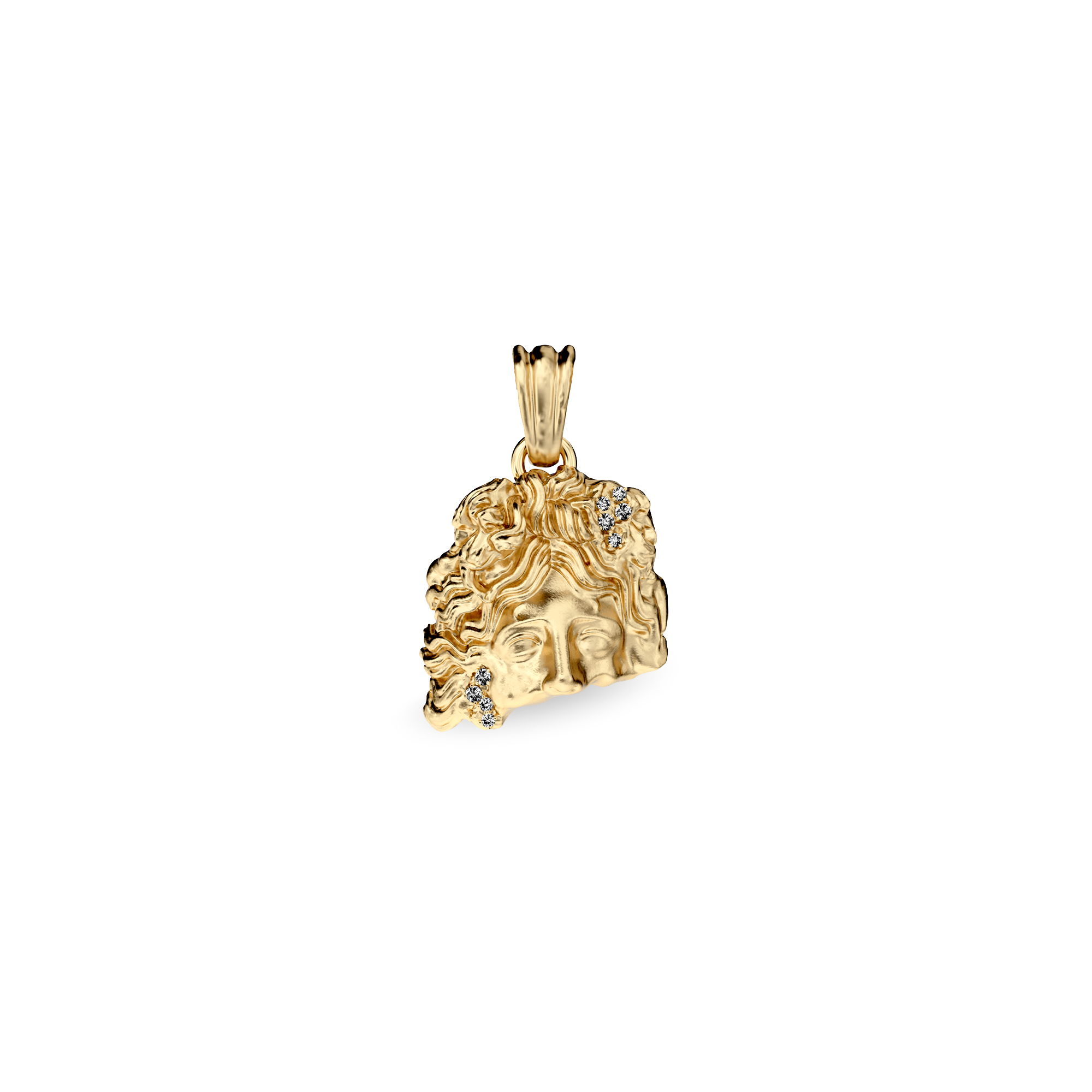 Olympus Apollo Statue Pendant, White Diamond - PASCAL#color_18k-yellow-gold-vermeil-white-diamond