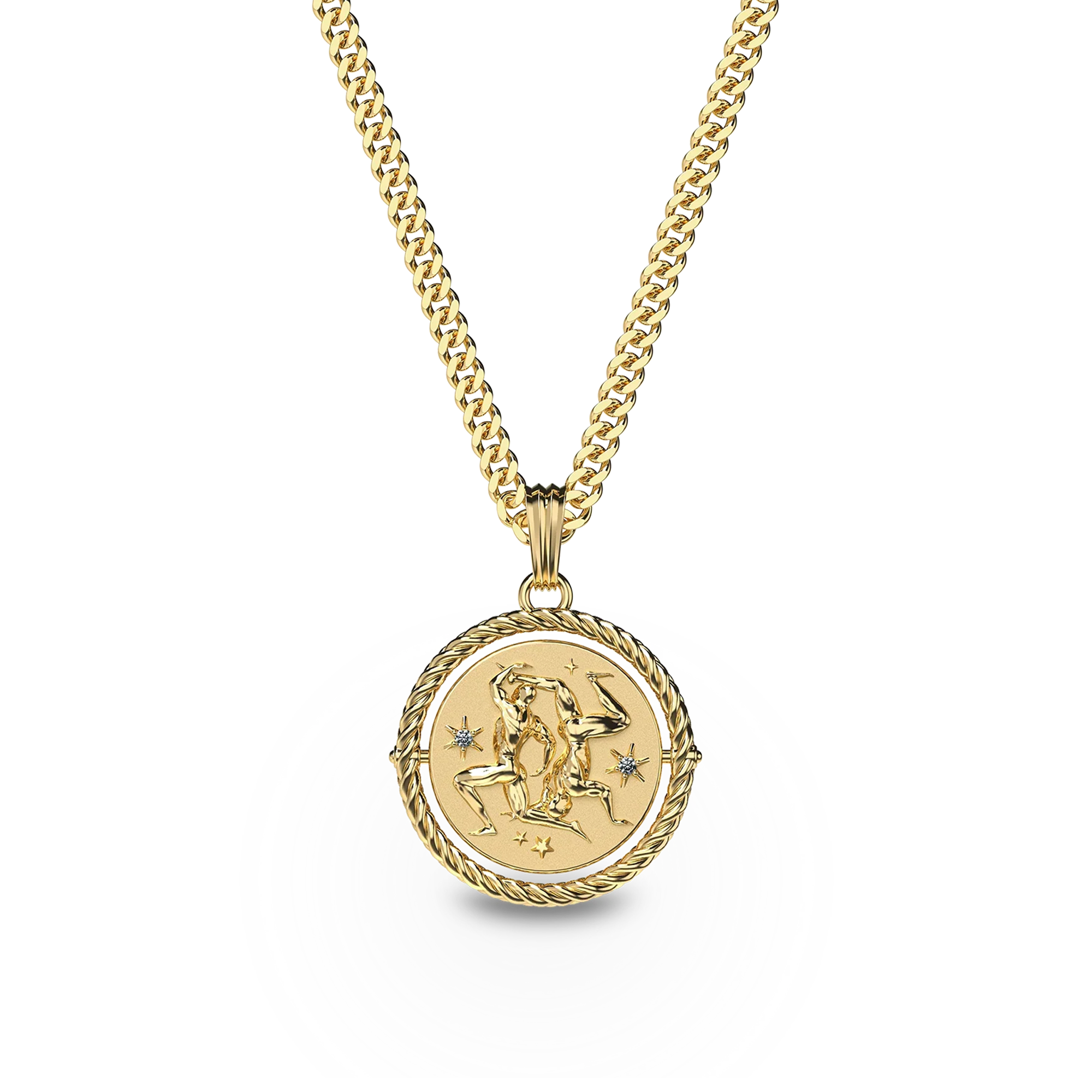 Reversible Gemini Diamond Necklace - PASCAL