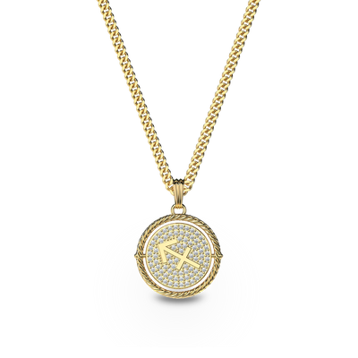 Collar de diamante Sagitario reversible