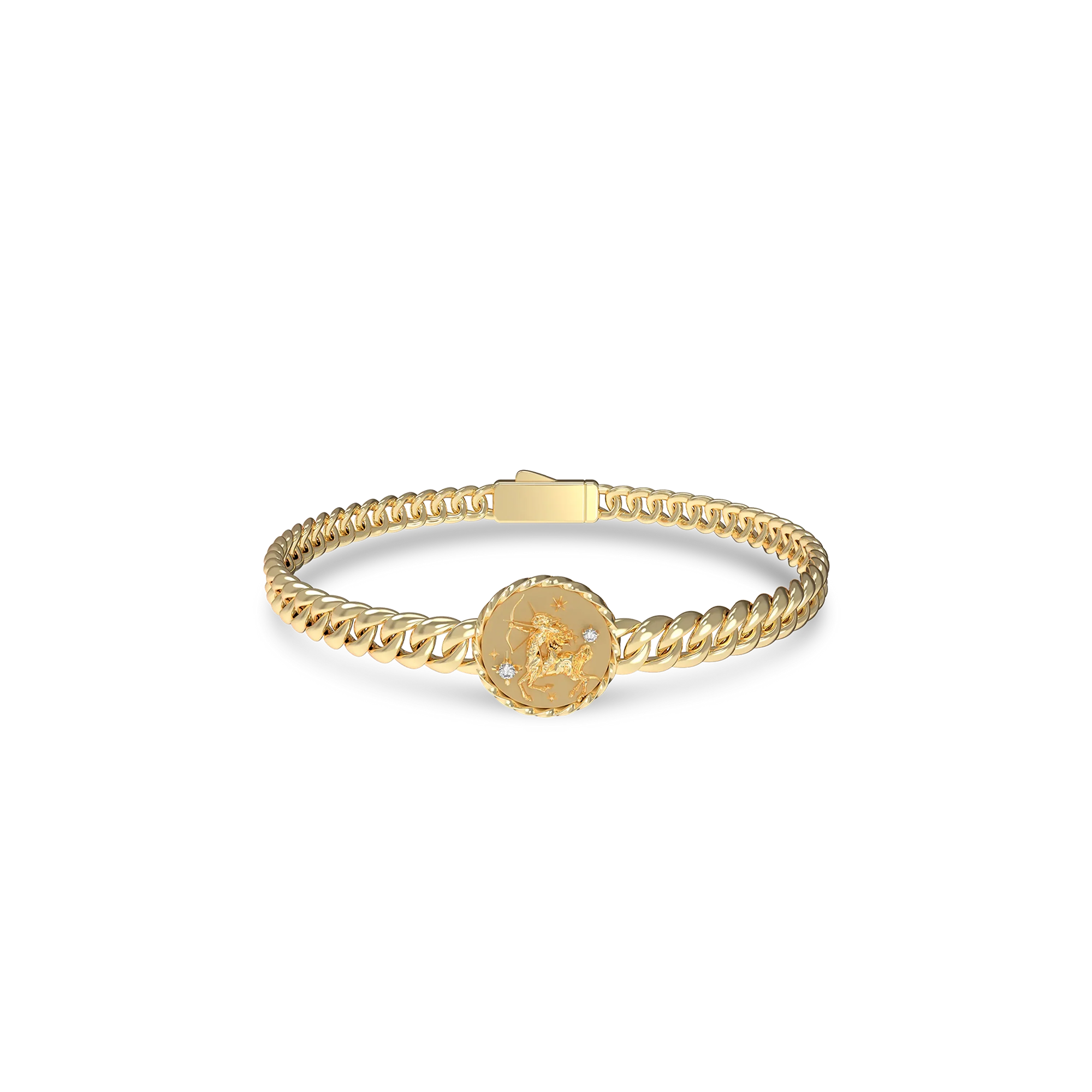 Sagittarius Amulet Cuban Bracelet - PASCAL#color_18k-yellow-gold-vermeil