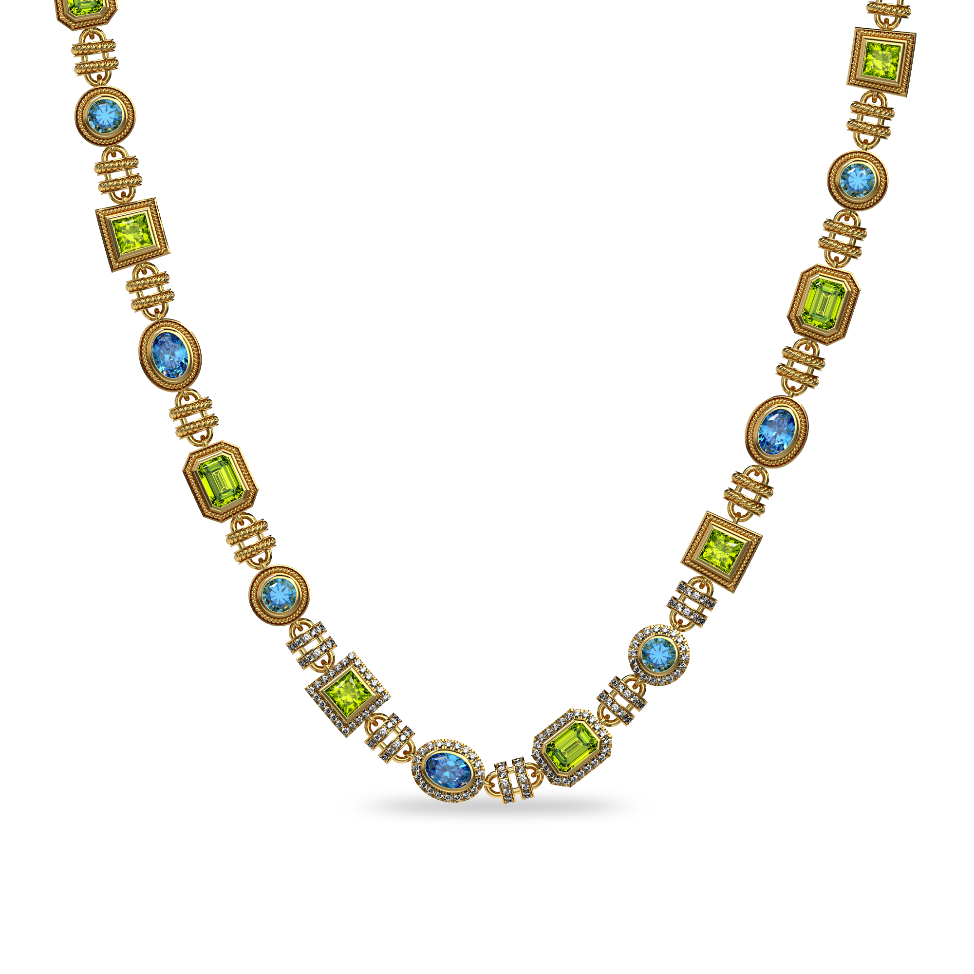 Sierra Leone Necklace, White Diamond Pavé - PASCAL