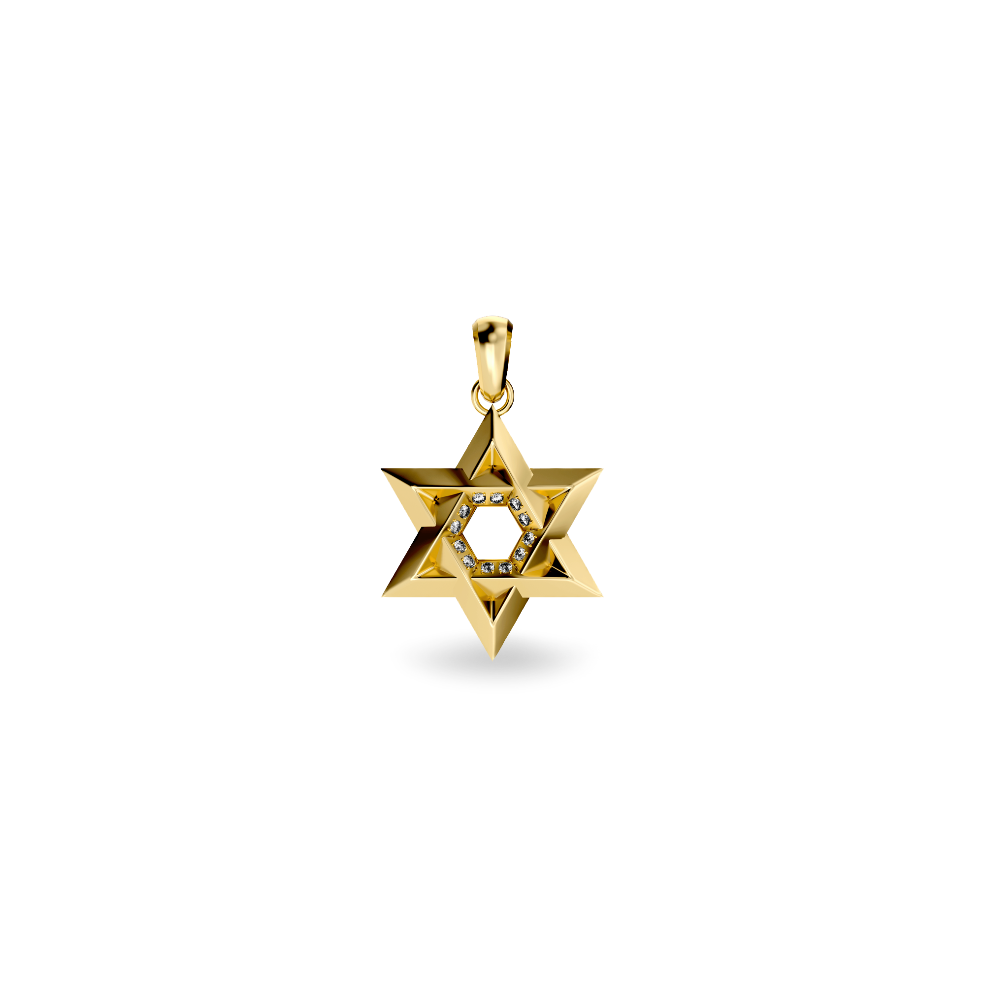 Star of David Pendant, White Diamond - PASCAL#color_18k-yellow-gold-vermeil-white-diamond